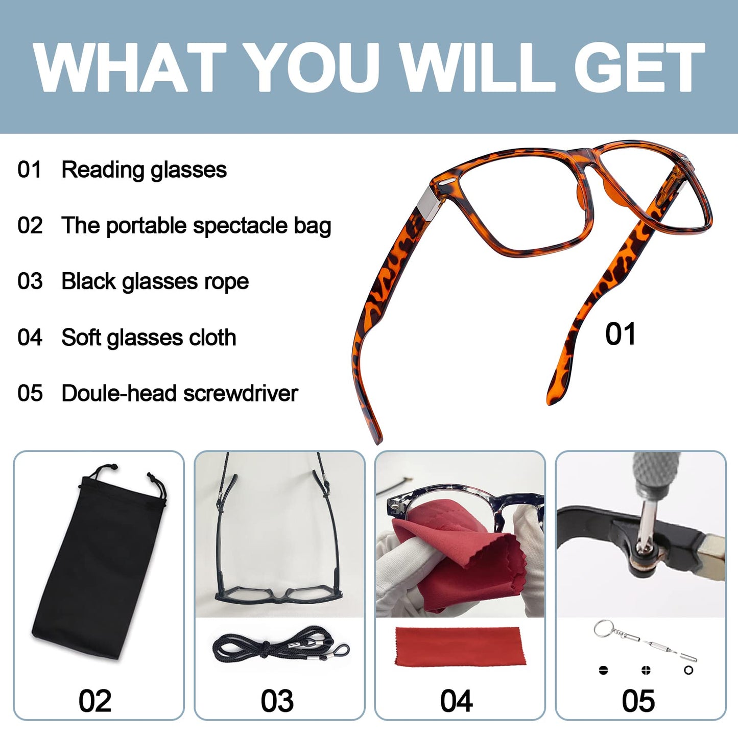 OCCI CHIARI Oversized Reading Glasses Men Stylish Square Readers OC1107