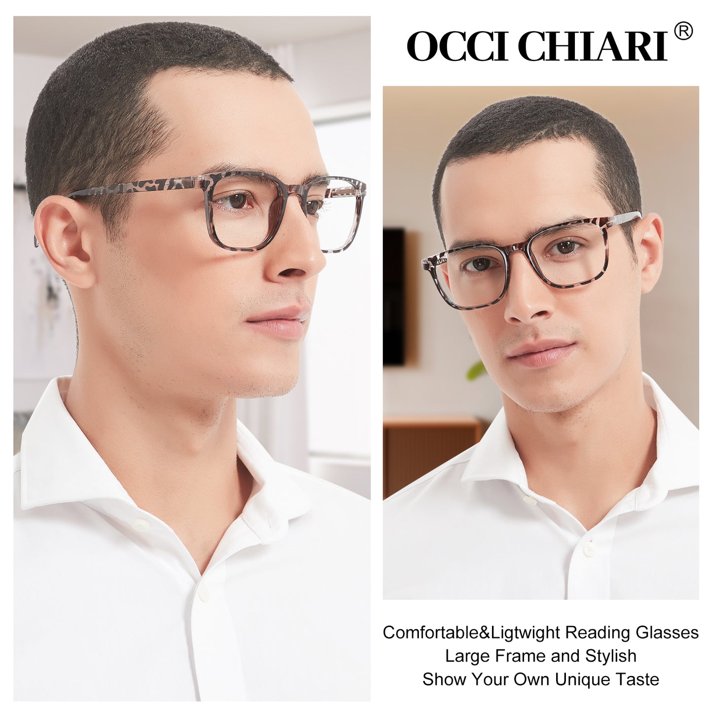 OCCI CHIARI XL Reading Glasses Men Large head Comfortable Readers OC5209
