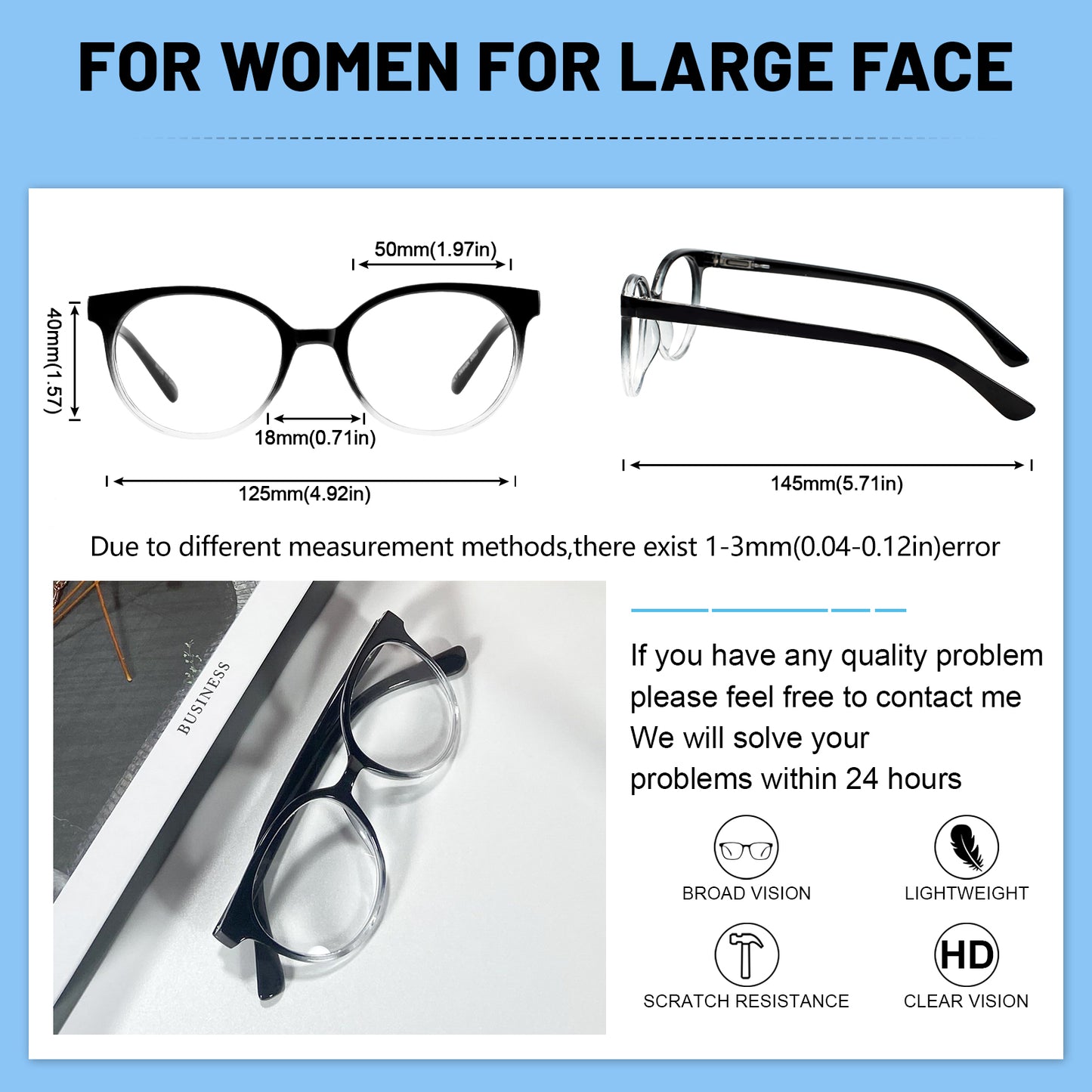 OCCI CHIARI Petite Reading Glasses for Small Face Women Fashion Slim Reders OC5017