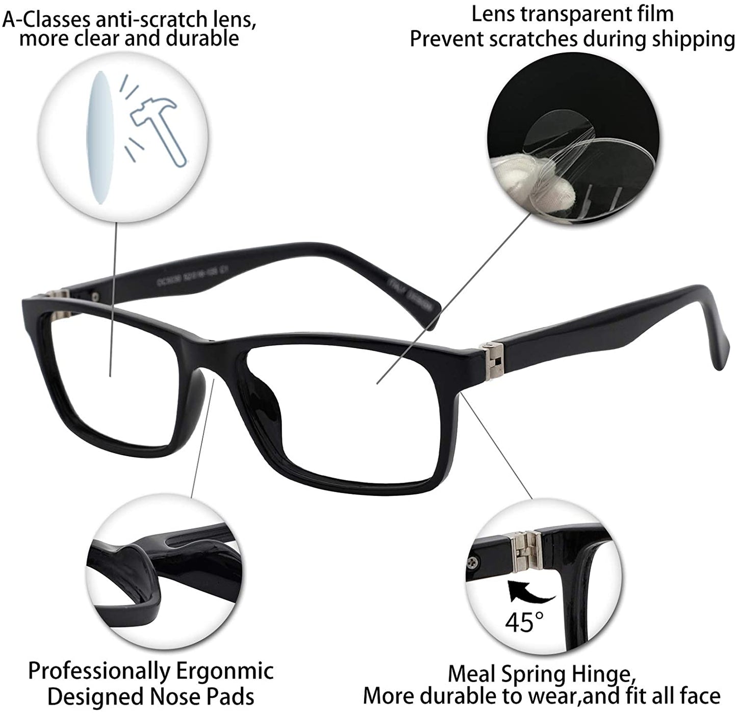 OCCI CHIARI Reading Glasses For Men Eye Reader Spring Hinge OC5030