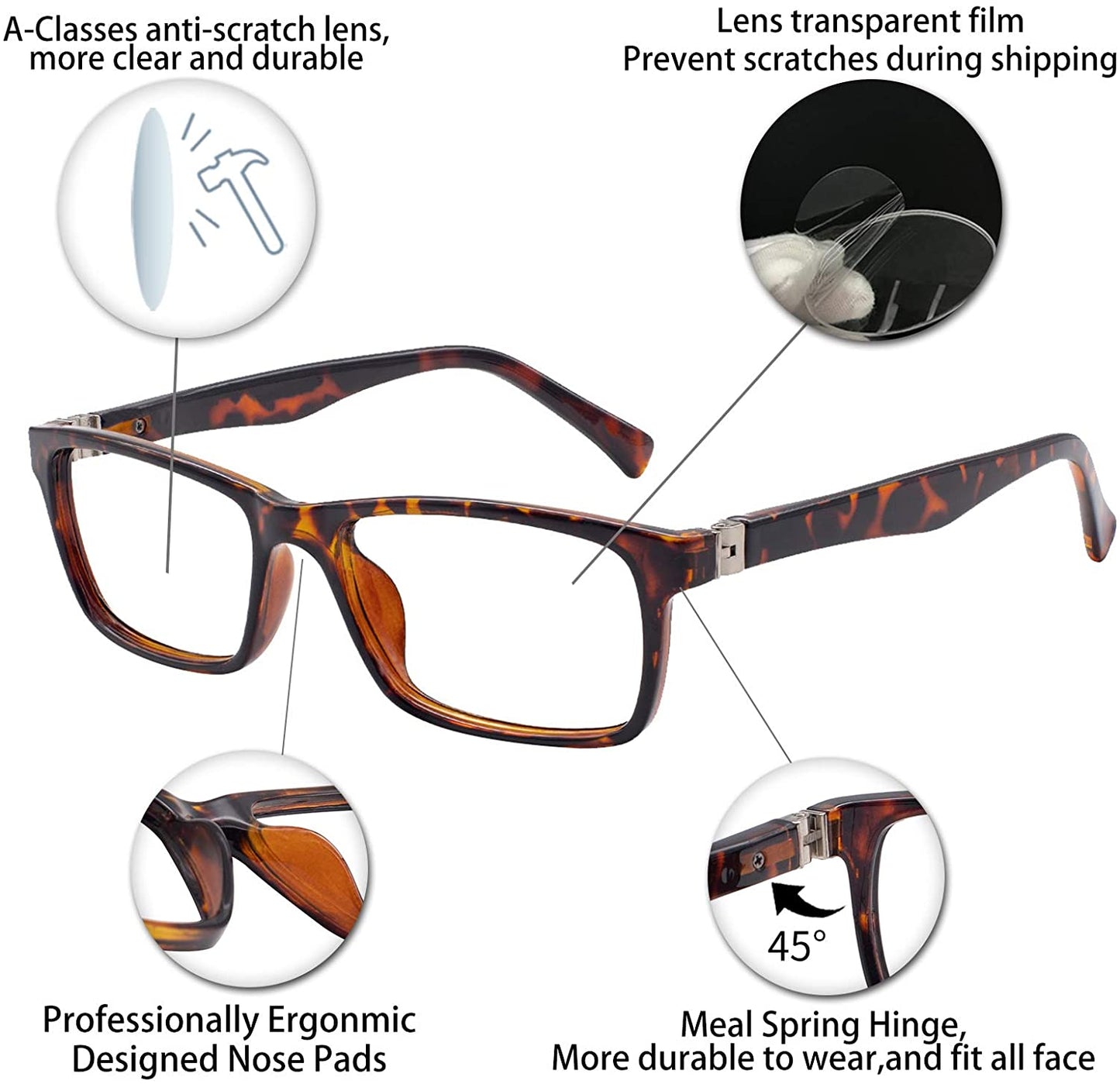 OCCI CHIARI Reading Glasses For Men Eye Reader Spring Hinge OC5030