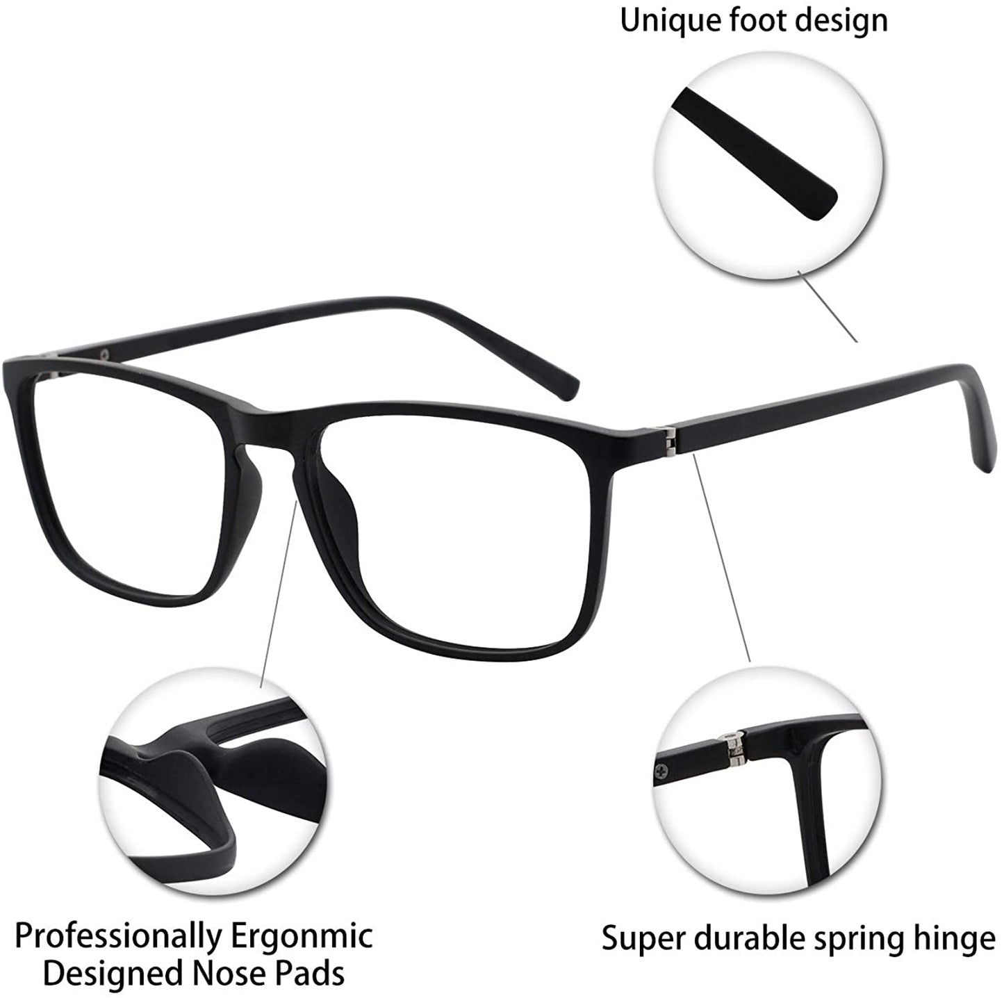 OCCI CHIARI Reading Glasses Men's Large Reader Durable Spring Hinge OC5026