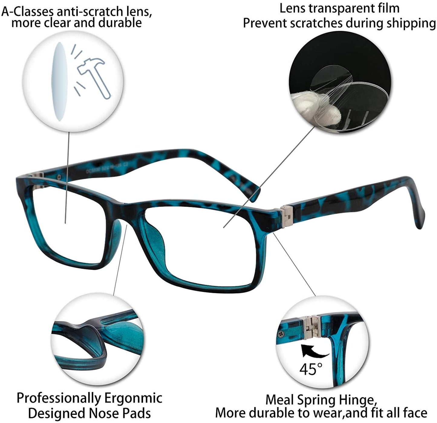 OCCI CHIARI Reading Glasses For Men Eye Reader Spring Hinge OC5030