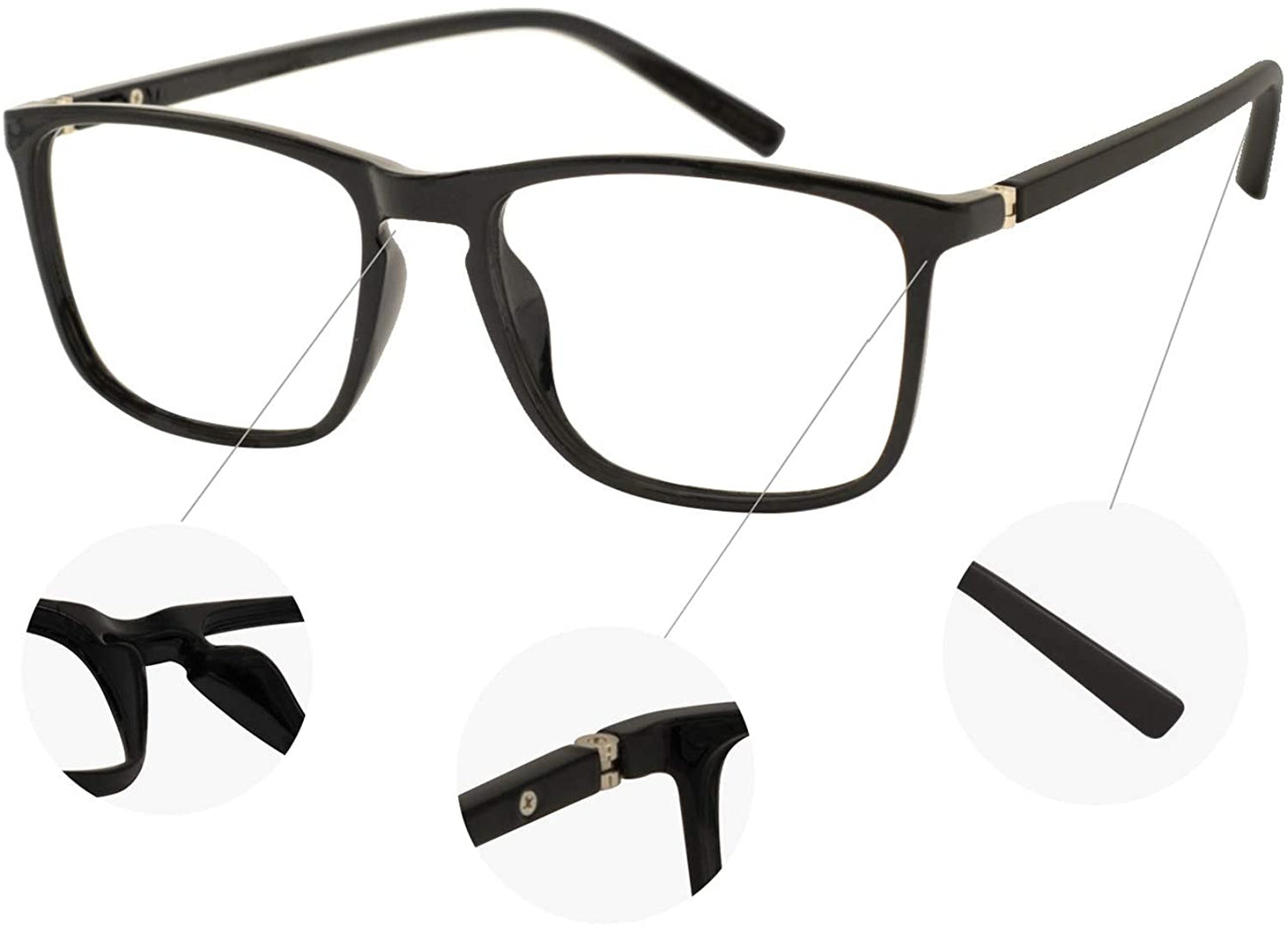 OCCI CHIARI Reading Glasses Men's Large Reader Durable Spring Hinge OC5026
