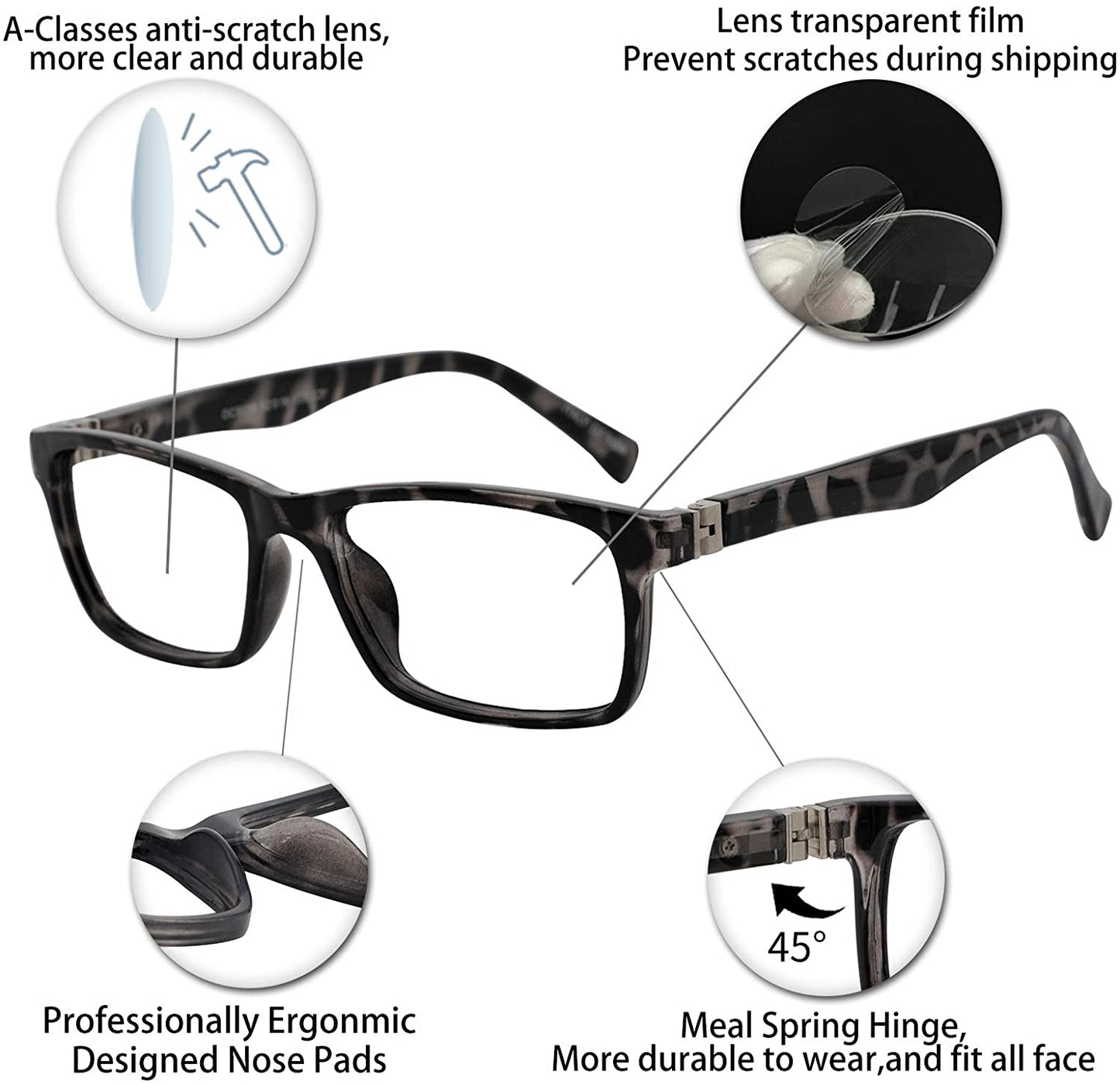 OCCI CHIARI Reading Glasses For Men Eye Reader Spring Hinge OC5030