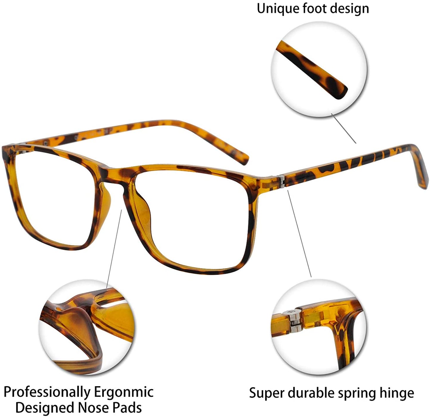 OCCI CHIARI Reading Glasses Men's Large Reader Durable Spring Hinge OC5026