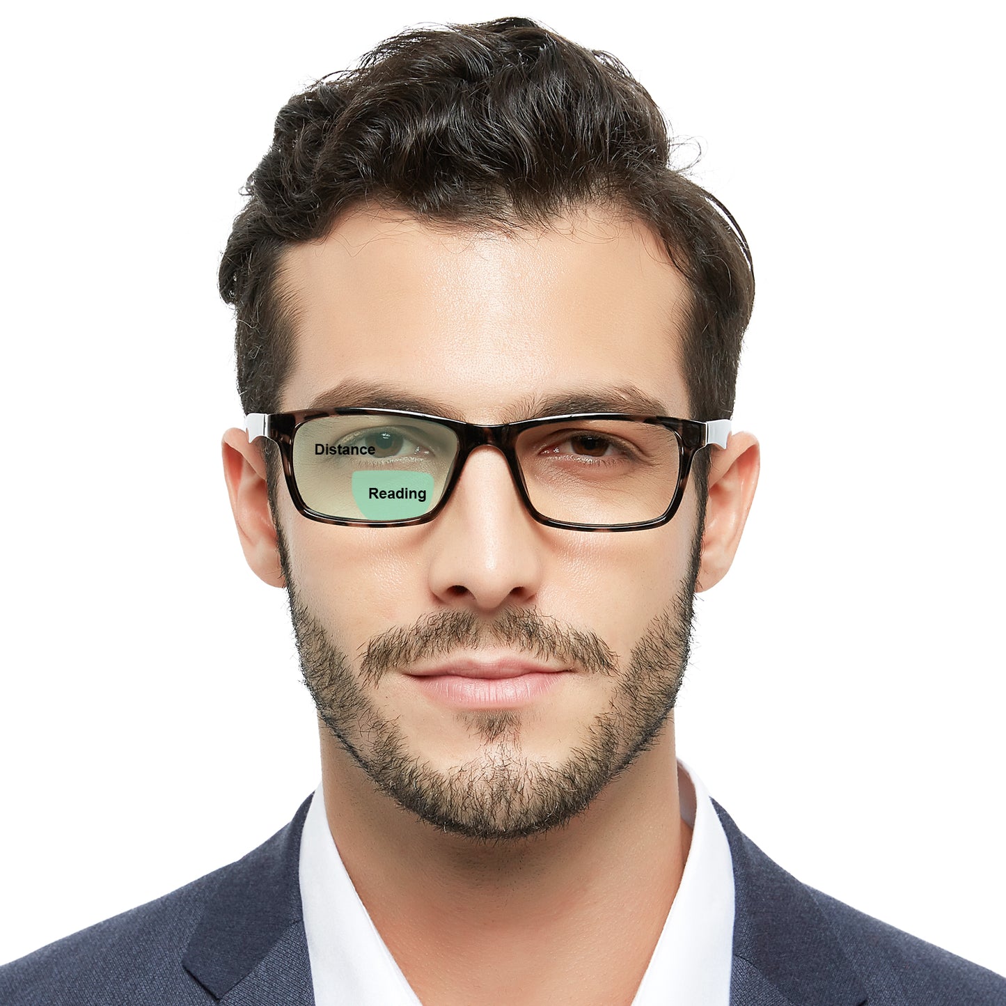 OCCI CHIARI Bifocals Reading Glasses for Men,Transition Square Eye Protection Readers OC5030BB