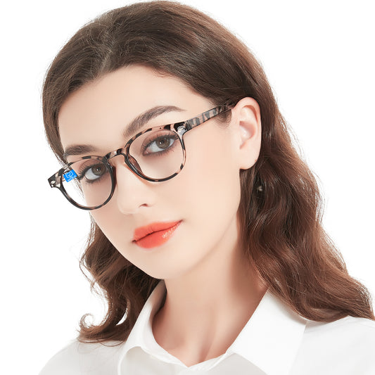 Computer Reading Glasses Blue Light Blocking Round Reader For Women ABL5006