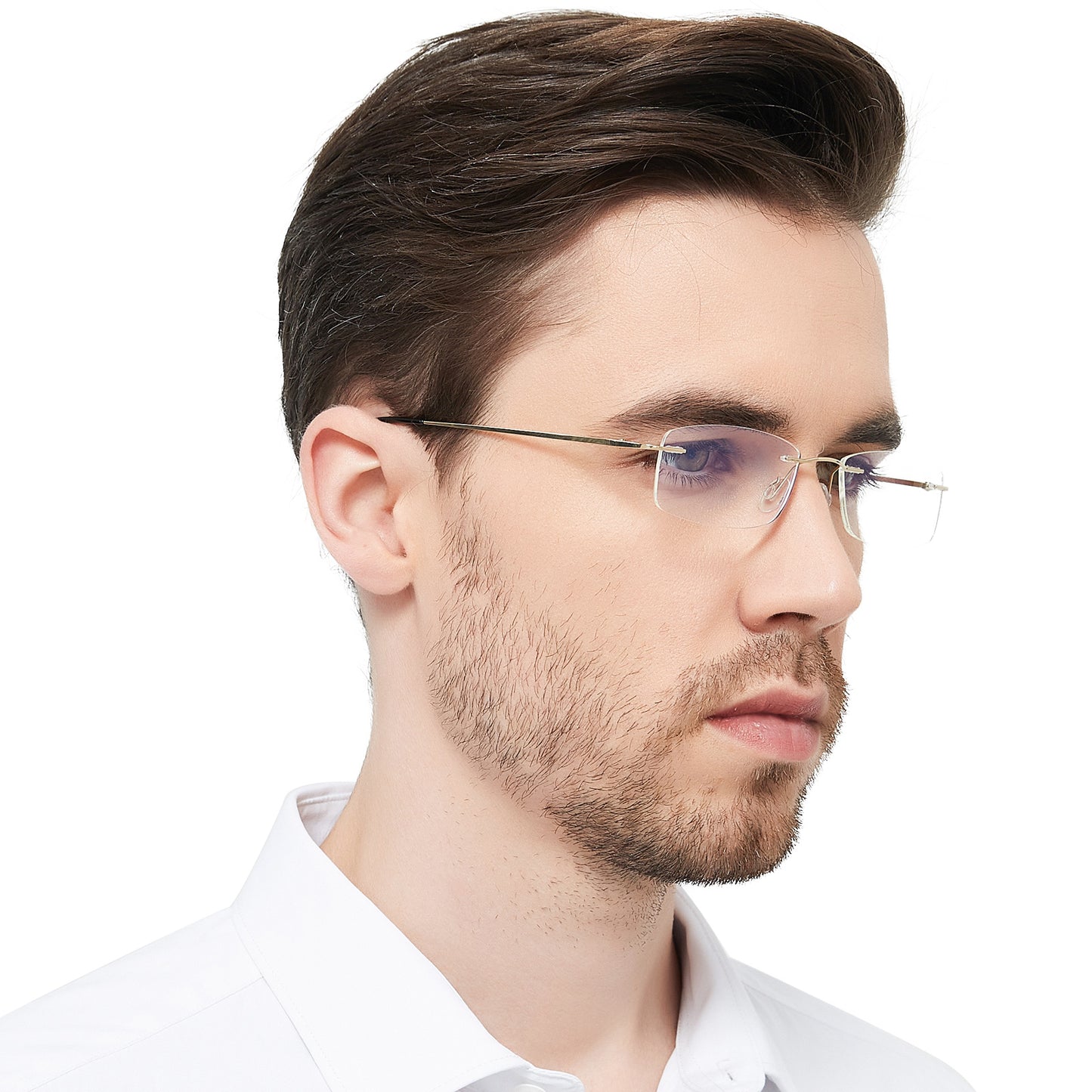 OCCI CHIARI Blue Light Blocking Reading Glasses for Men Titanium Frameless Readers Lightweight ABL5011