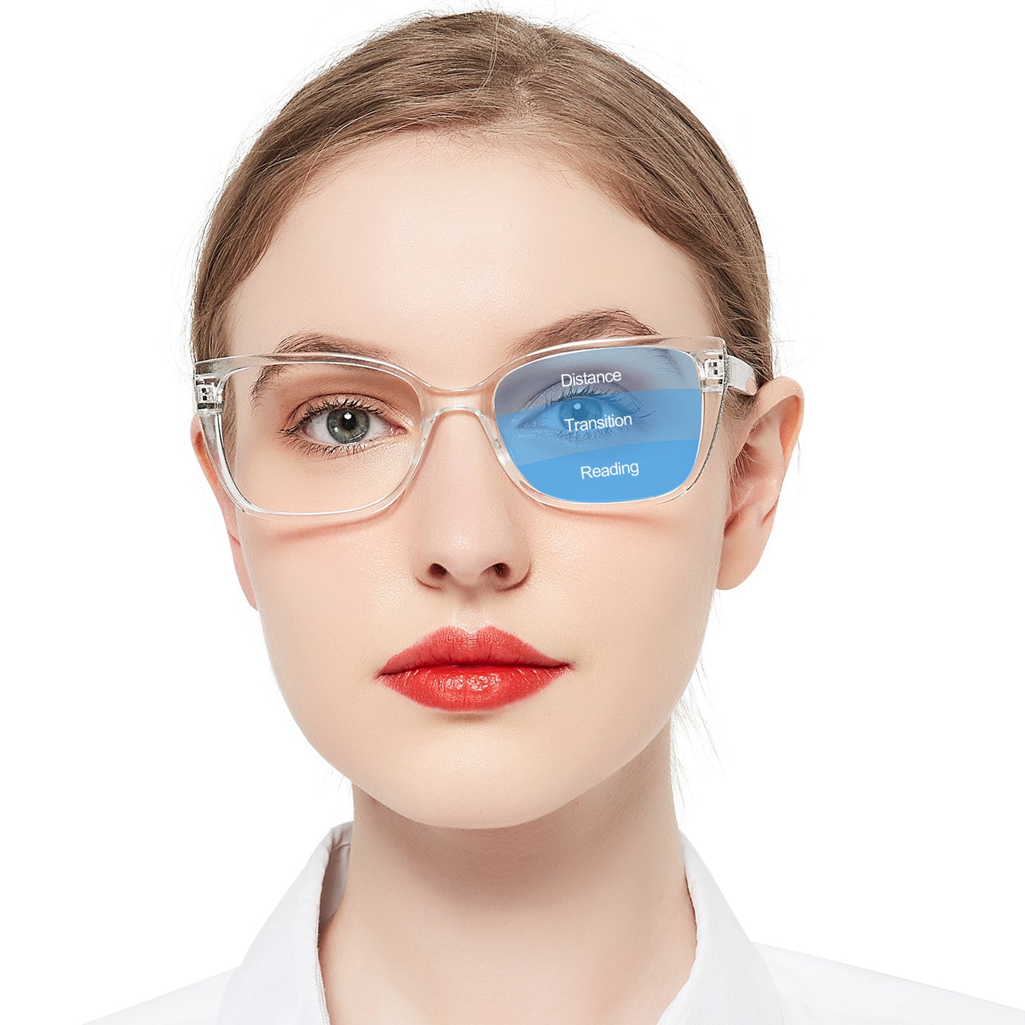 OCCI CHIARI Progressive Bifocal Reading Glasses for Women Transition Multifocal Readers  Blue Blocker OC5117JJ