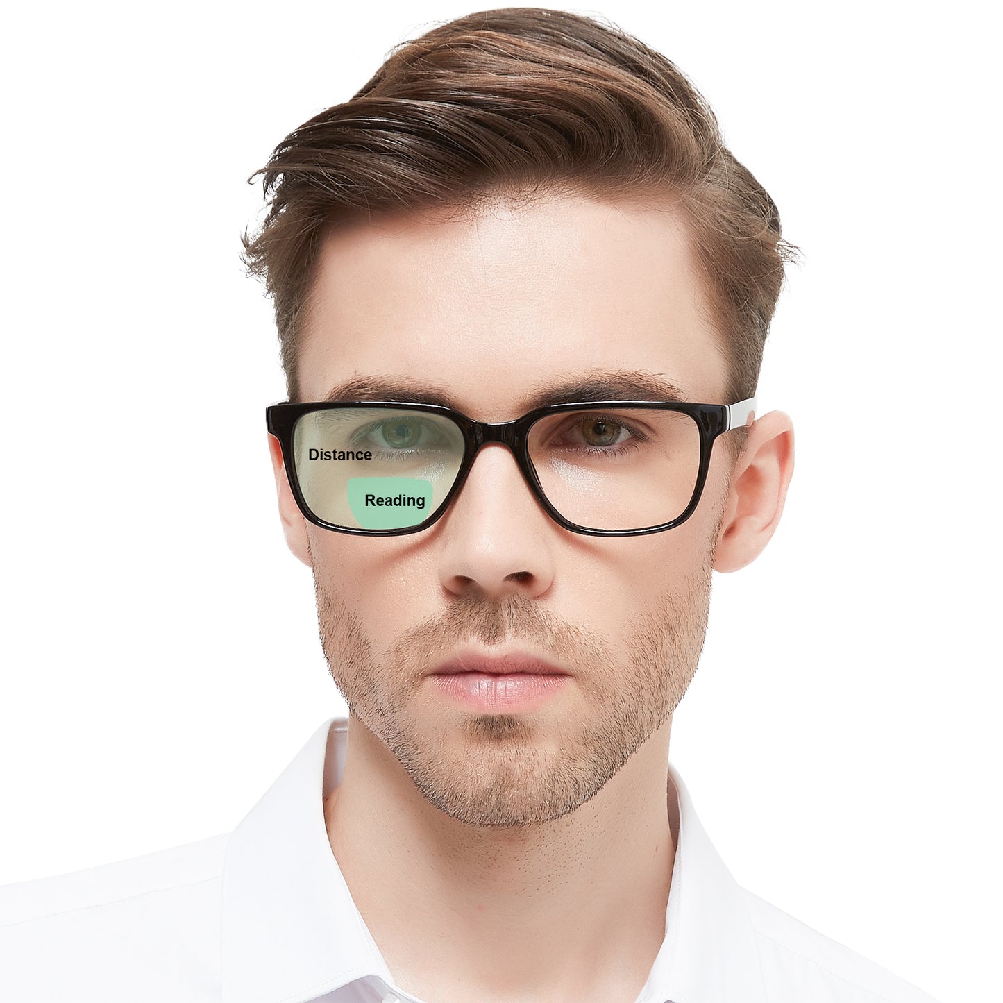 OCCI CHIARI Bifocals Reading Glasses for Men,Transition Square Eye Protection Readers OC5213BB