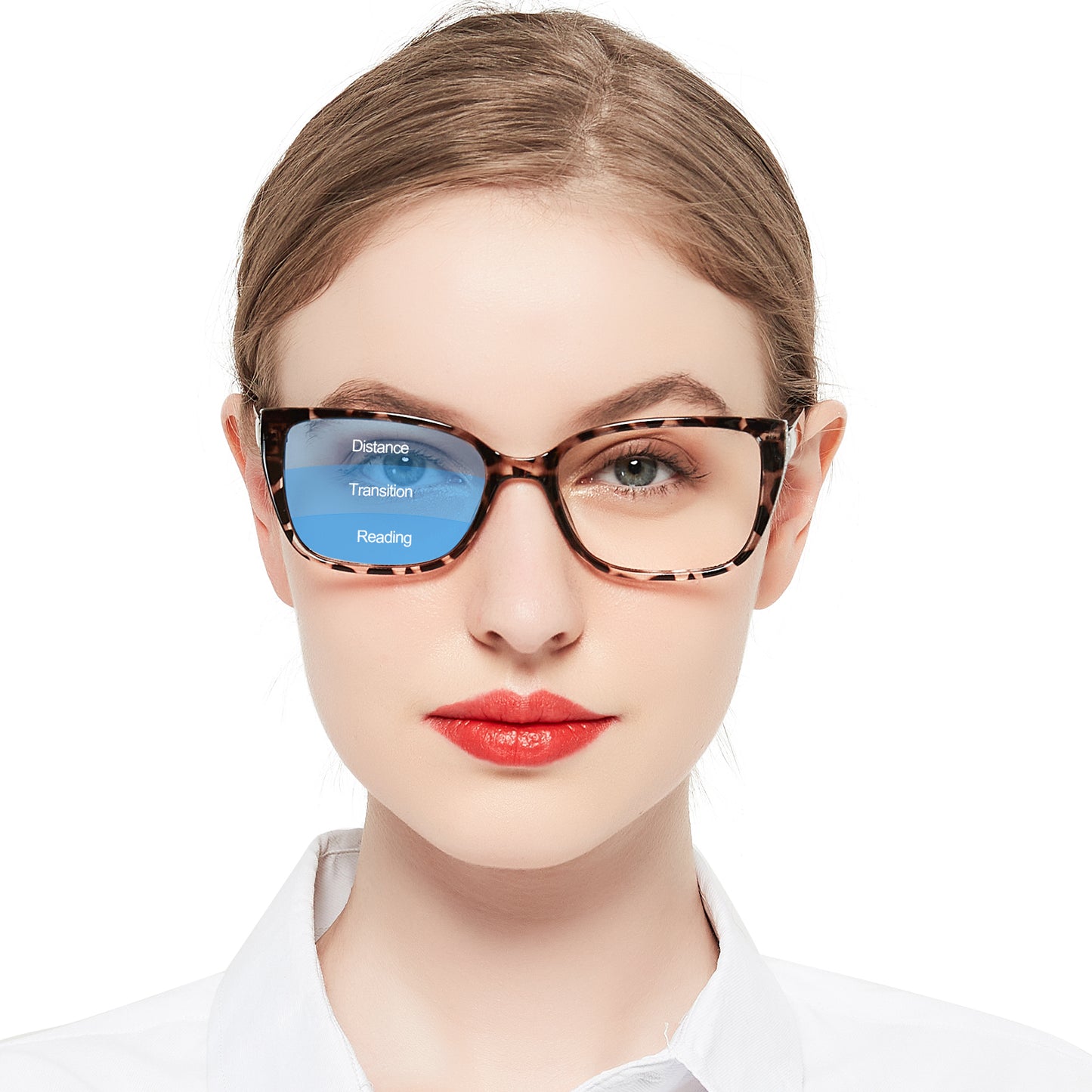 OCCI CHIARI Progressive Bifocal Reading Glasses for Women Transition Multifocal Readers  Blue Blocker OC5117JJ