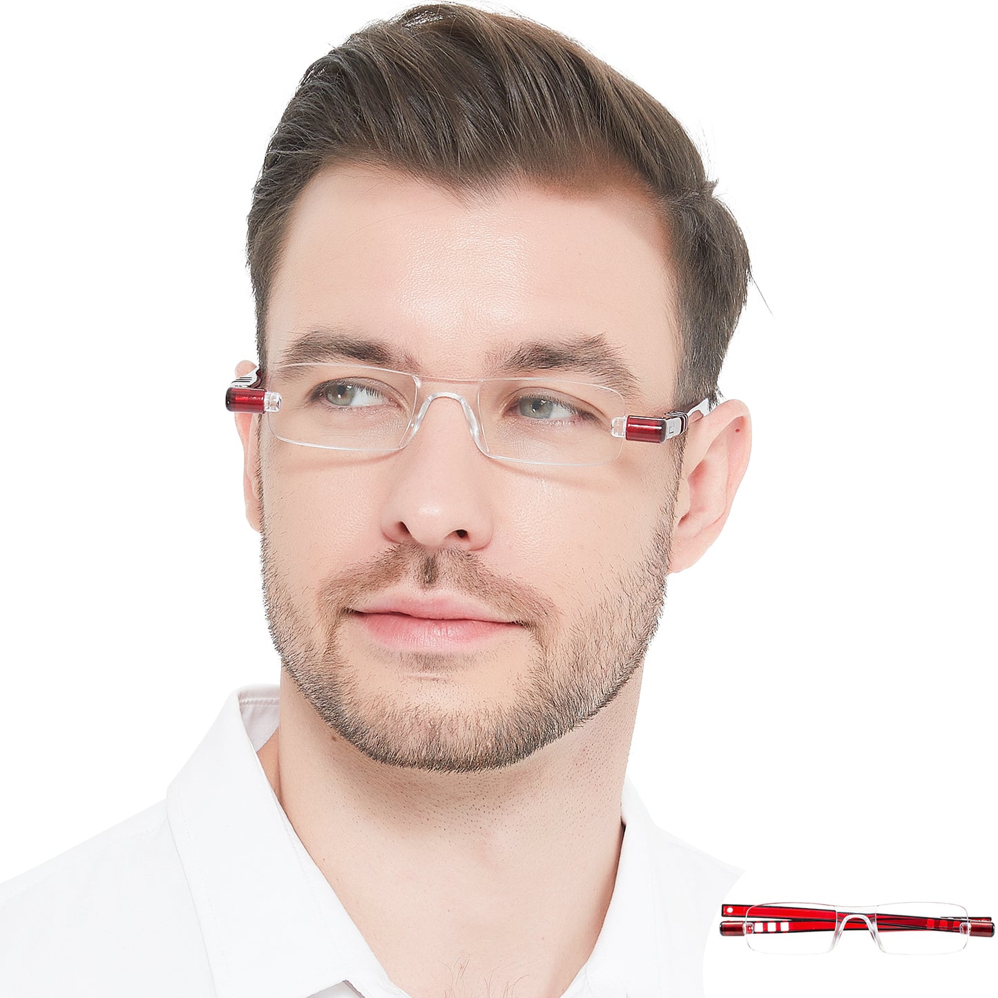 OCCI CHIARI Men's Blue Light Portable Reading Glasses Lightweight Folding Compact Readers ABL5249