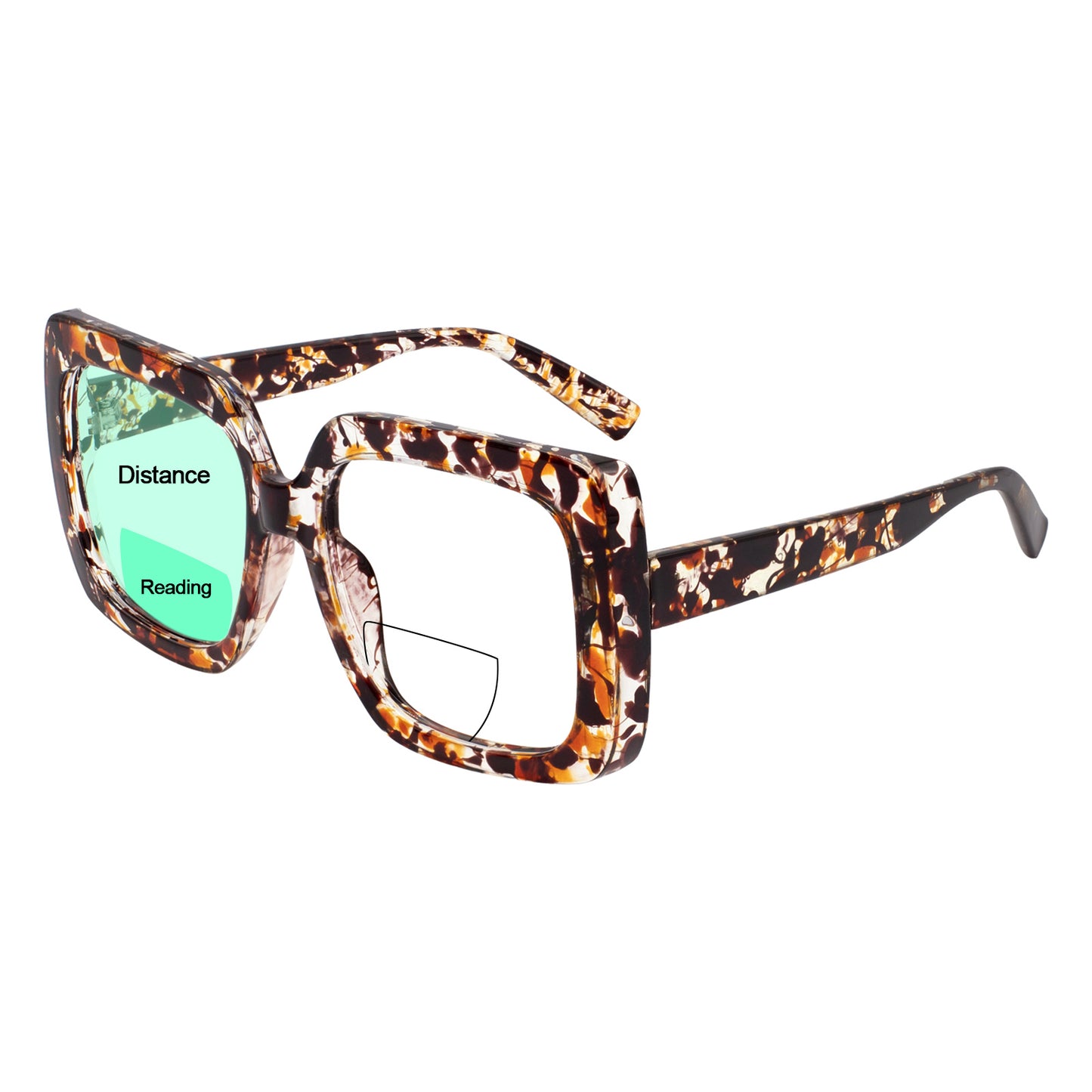 OCCI CHIARI Large Oversized Bifocal Reading Glasses Women Square Vintage readers OC5113BB