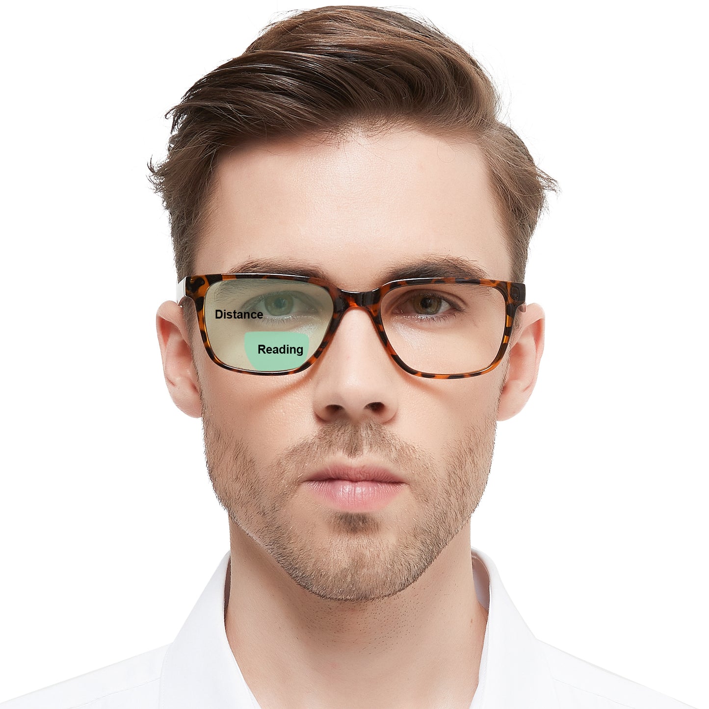 OCCI CHIARI Bifocals Reading Glasses for Men,Transition Square Eye Protection Readers OC5213BB