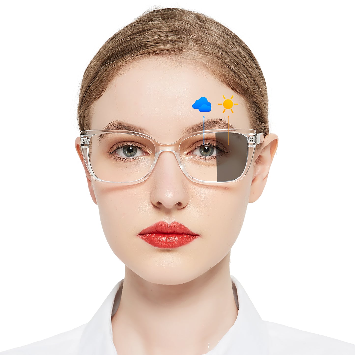 OCCI CHIARI Blue Light Blocking Photochromic Reading Glasses  Large Sunglasses Readers POC5117