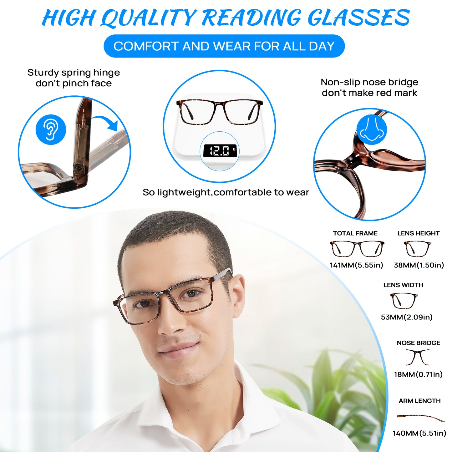 OCCI CHIARI Photochromic Bifocal Reading Sunglasses for Men BS OC5195