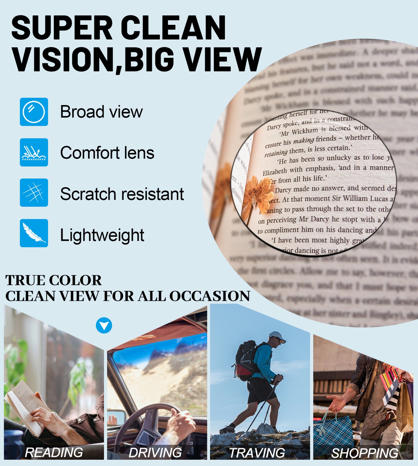 OCCI CHIARI Blue Light Blocking Reading Glasses for Men XL Comfort Readers Abl5209