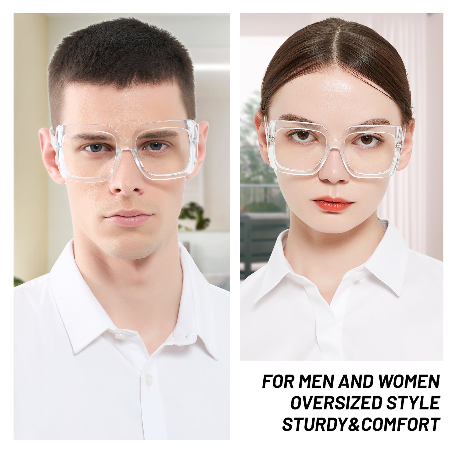 OCCI CHIARI Oversized Blue Light Blocking Reading Glasses for Men Women Computer Screen Readers ABL5113