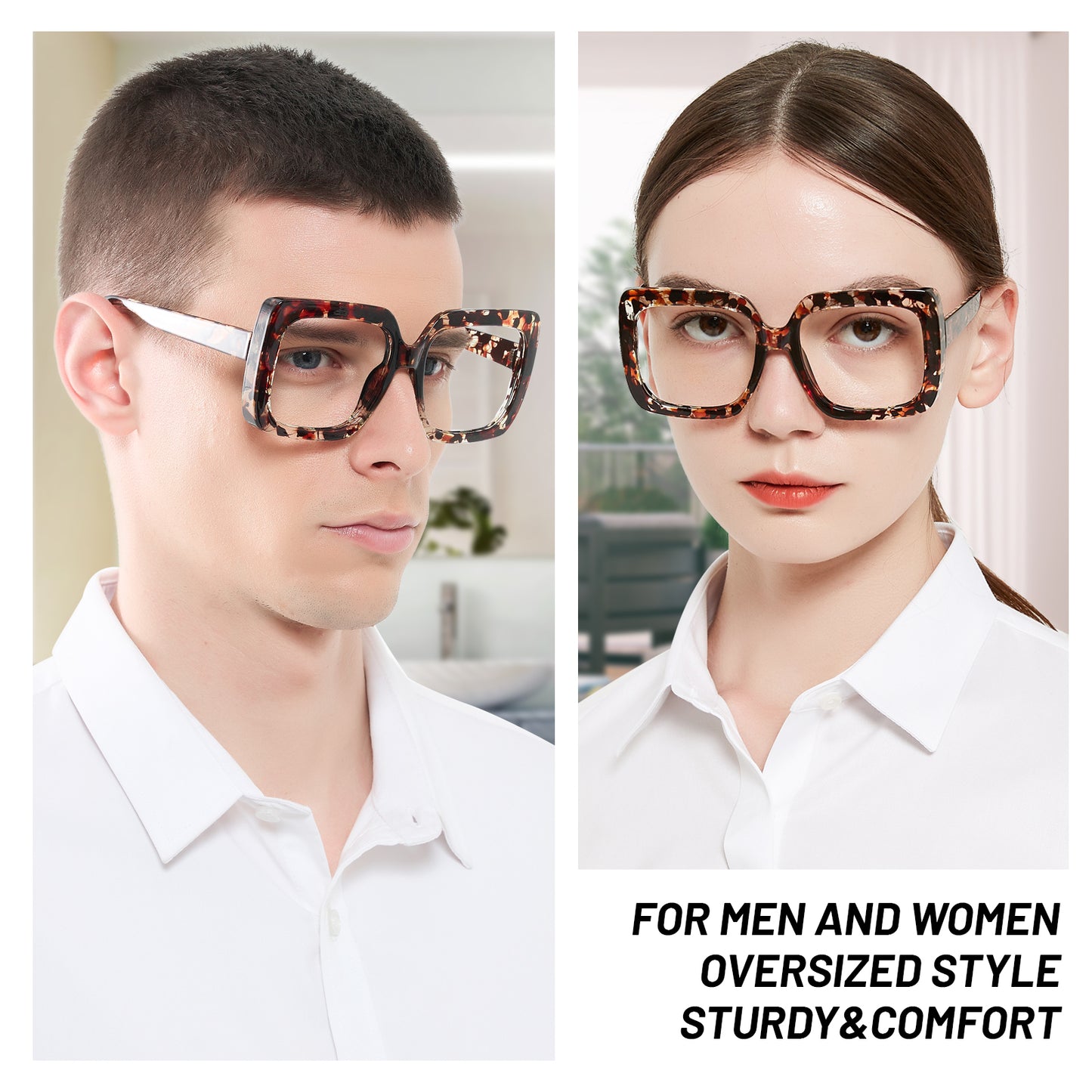 OCCI CHIARI Oversized Blue Light Blocking Reading Glasses for Men Women Computer Screen Readers ABL5113