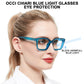 OCCI CHIARI Retro Bifocal Cheaters Reading Glasses - Full-Rimmed Classic Square Large Frame Crystal Clear OC5031BB