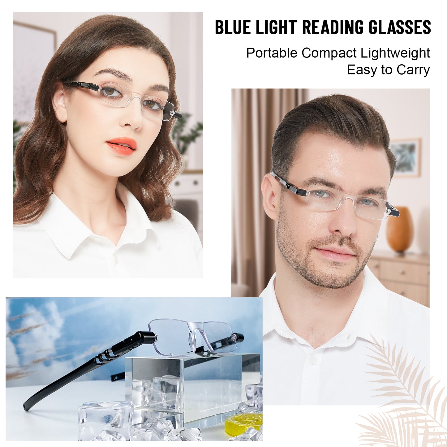 OCCI CHIARI Blue Light Portable Reading Glasses for Women Lightweight Folding Compact Readers ABL5249