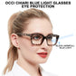 OCCI CHIARI Retro Bifocal Cheaters Reading Glasses - Full-Rimmed Classic Square Large Frame Crystal Clear OC5031BB