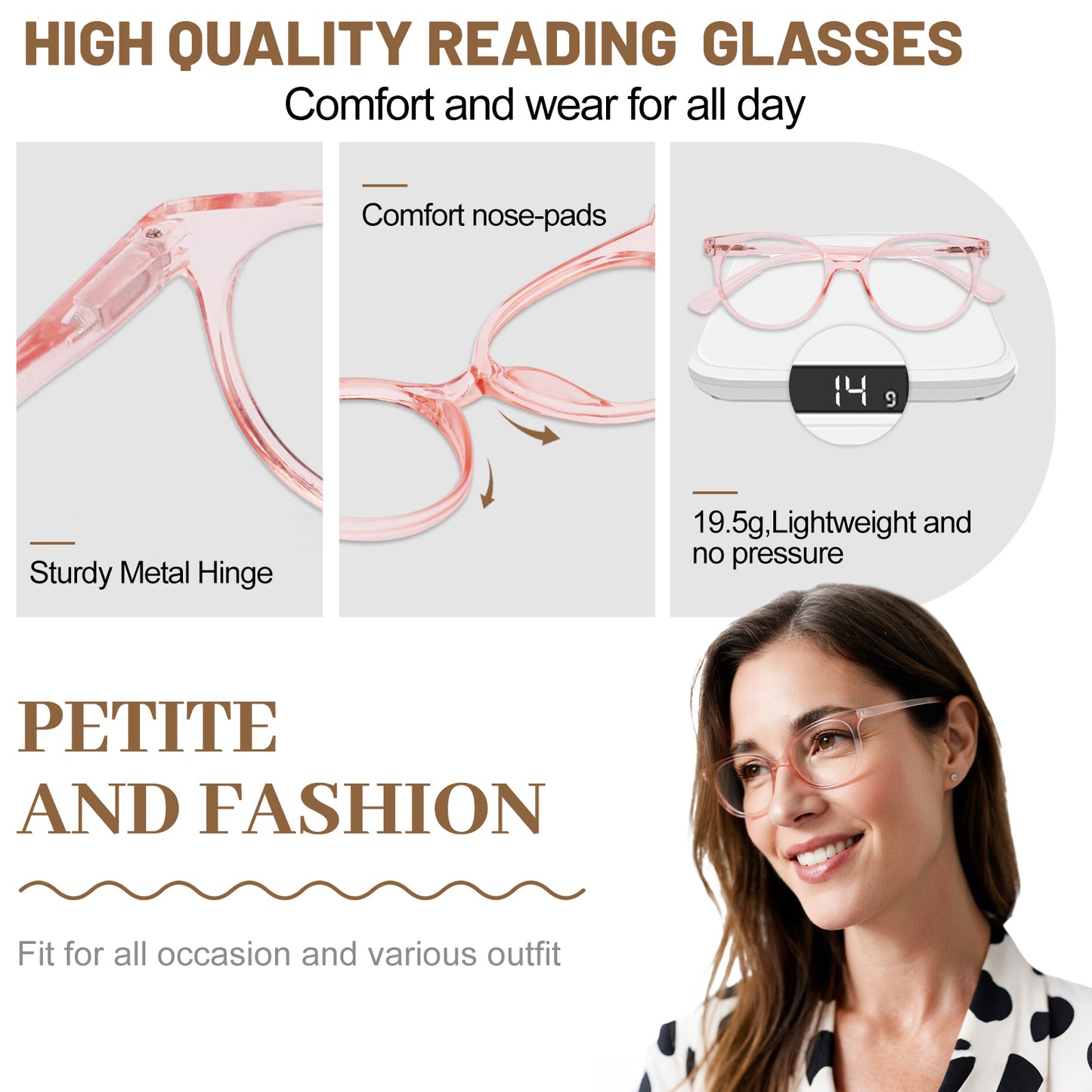 OCCI CHIARI Blue Light Filter Reading Glasses Power Anti Glare Readers for Women ABL5017