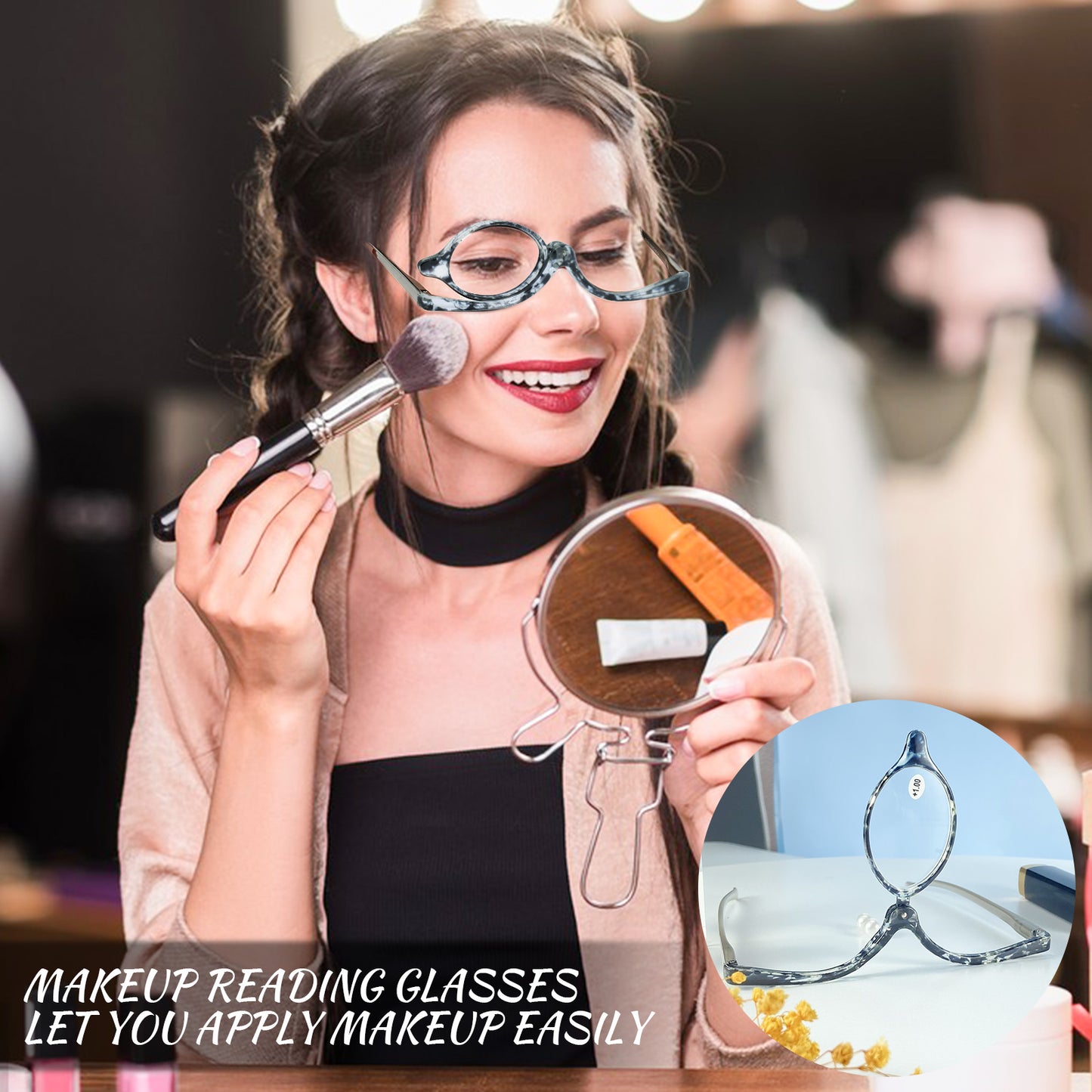 OCCI CHIARI Reading Glasses Eye Make Up Rotatable Cosmetic Eyeglasses for Women OC5035