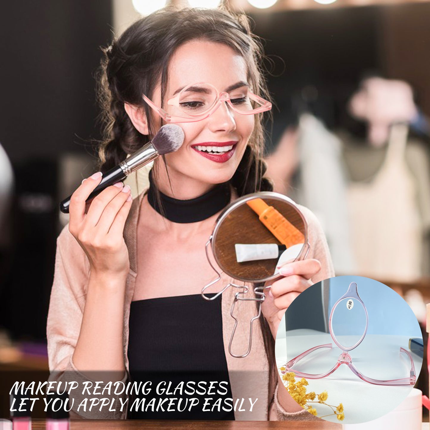 OCCI CHIARI Reading Glasses Eye Make Up Rotatable Cosmetic Eyeglasses for Women OC5035