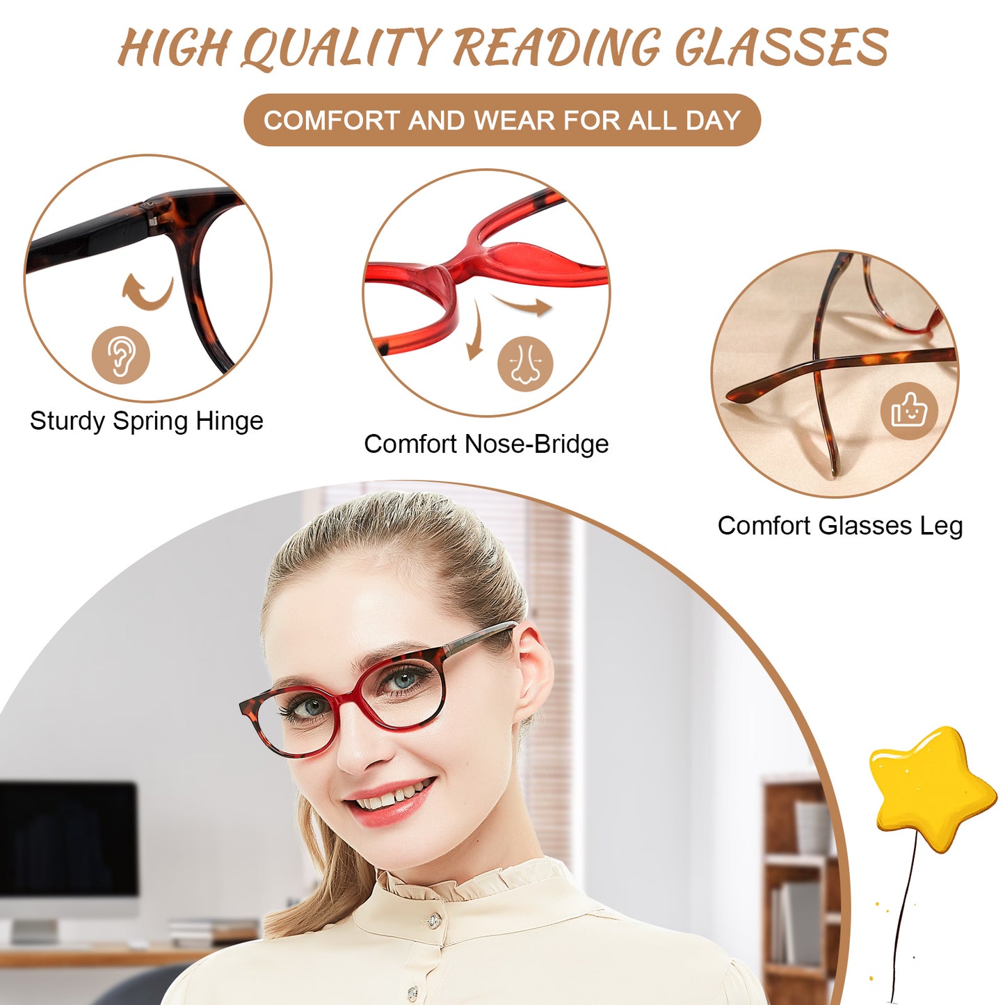 OCCI CHIARI  Reading Glasses Lightweight Round Reader OC5017