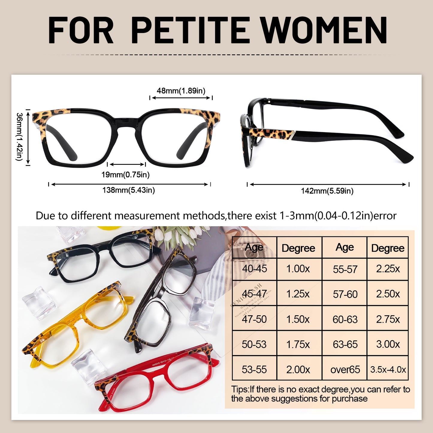 OCCI CHIARI Fashion Reading Glasses For Women Rectangle Reader OC5018