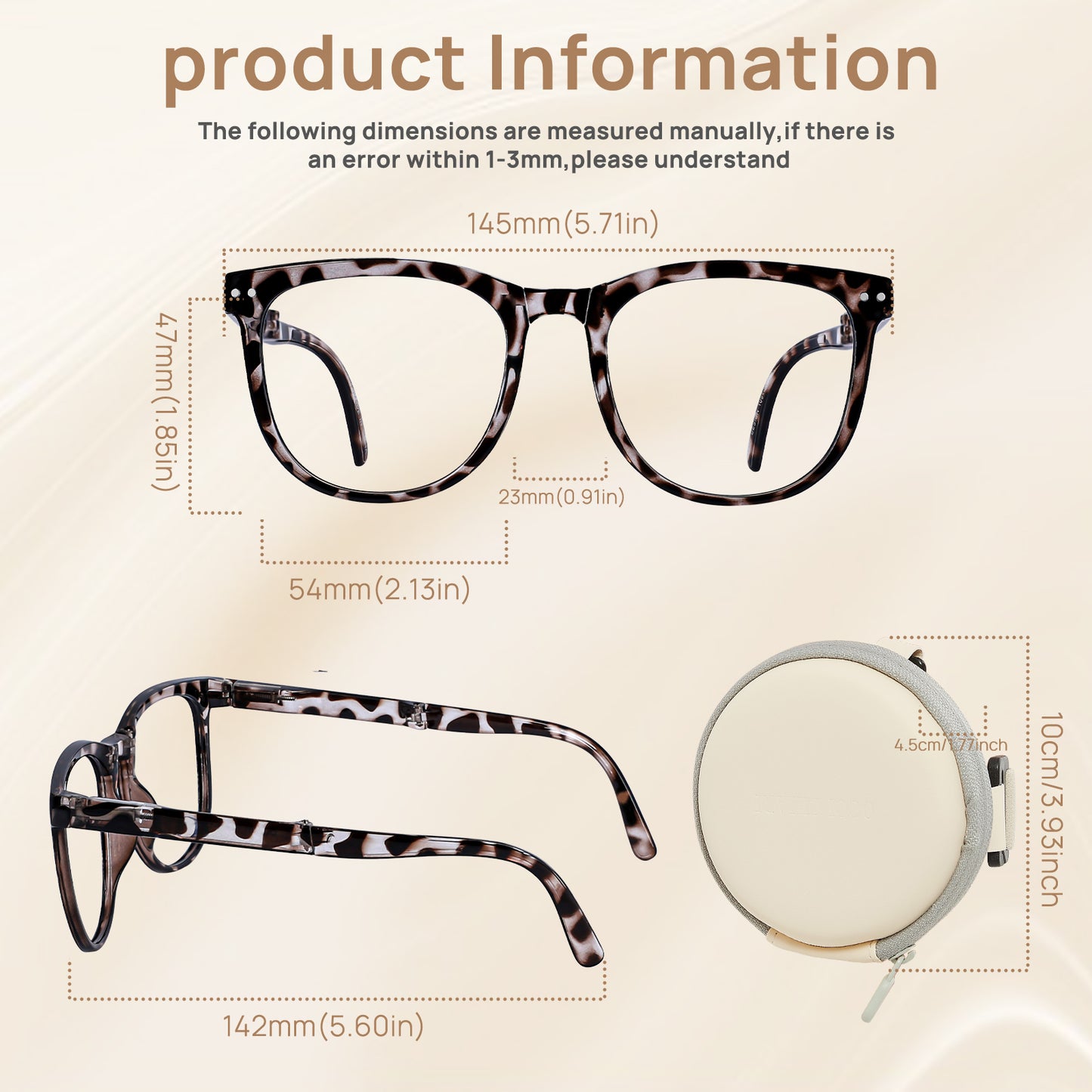 OCCI CHIARI Folding Reading Glasses for Women Wide Frame Readers OC5201
