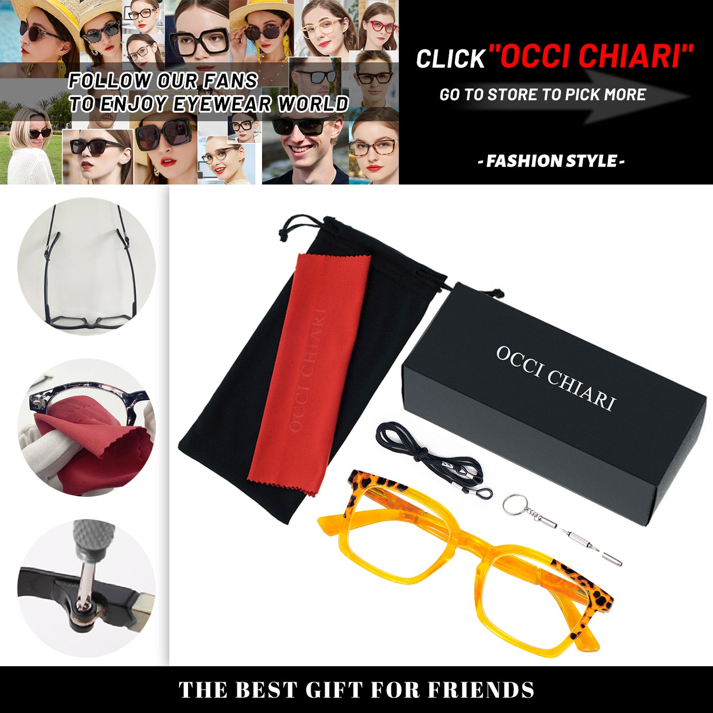 OCCI CHIARI Fashion Reading Glasses For Women Rectangle Reader OC5018