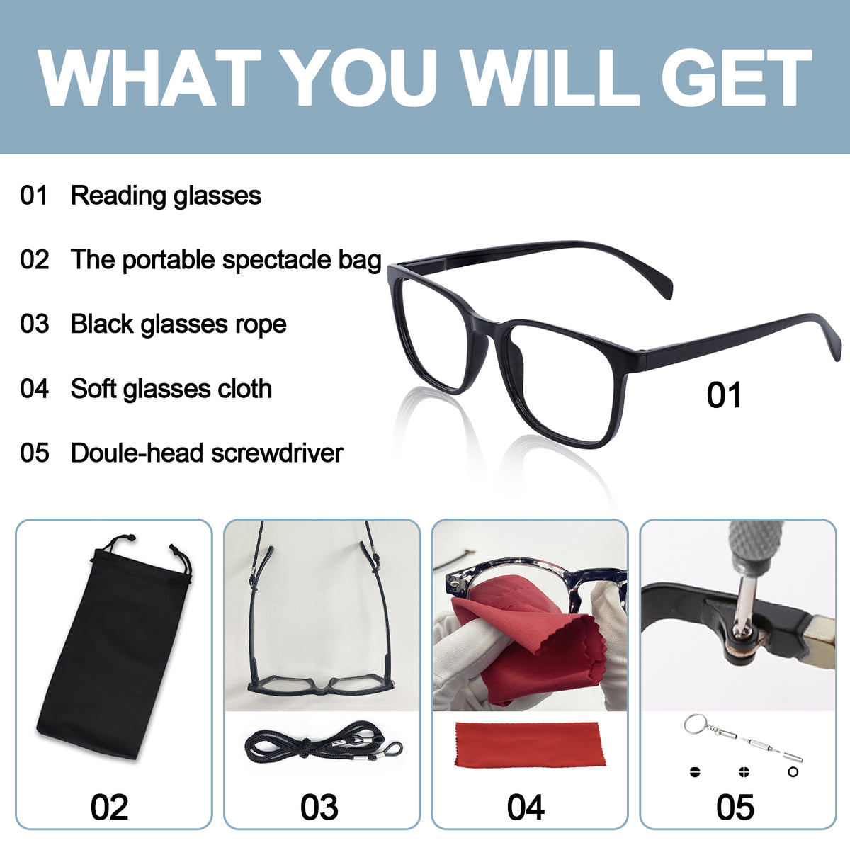 OCCI CHIARI XL Reading Glasses Men Large head Comfortable Readers OC5209