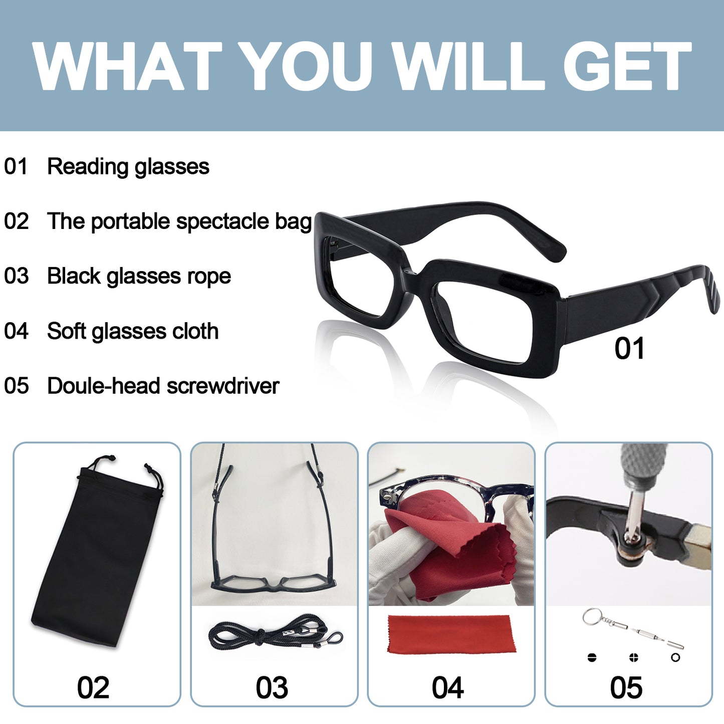 OCCI CHIARI Fashion Reading Glasses for Women Large Readers Heavy Duty Eyeglasses OC5189