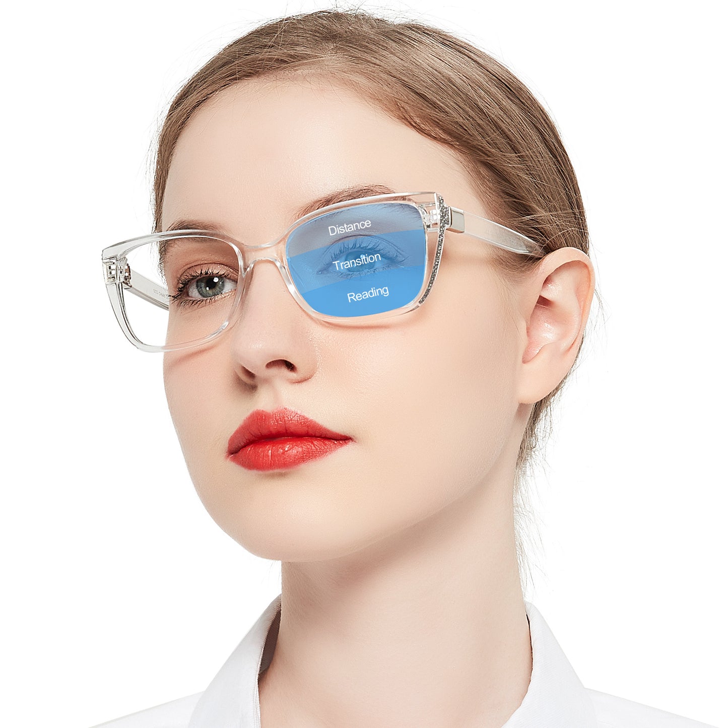 OCCI CHIARI Progressive Bifocal Reading Glasses for Women Transition Multifocal Readers  Blue Blocker OC5117JJ