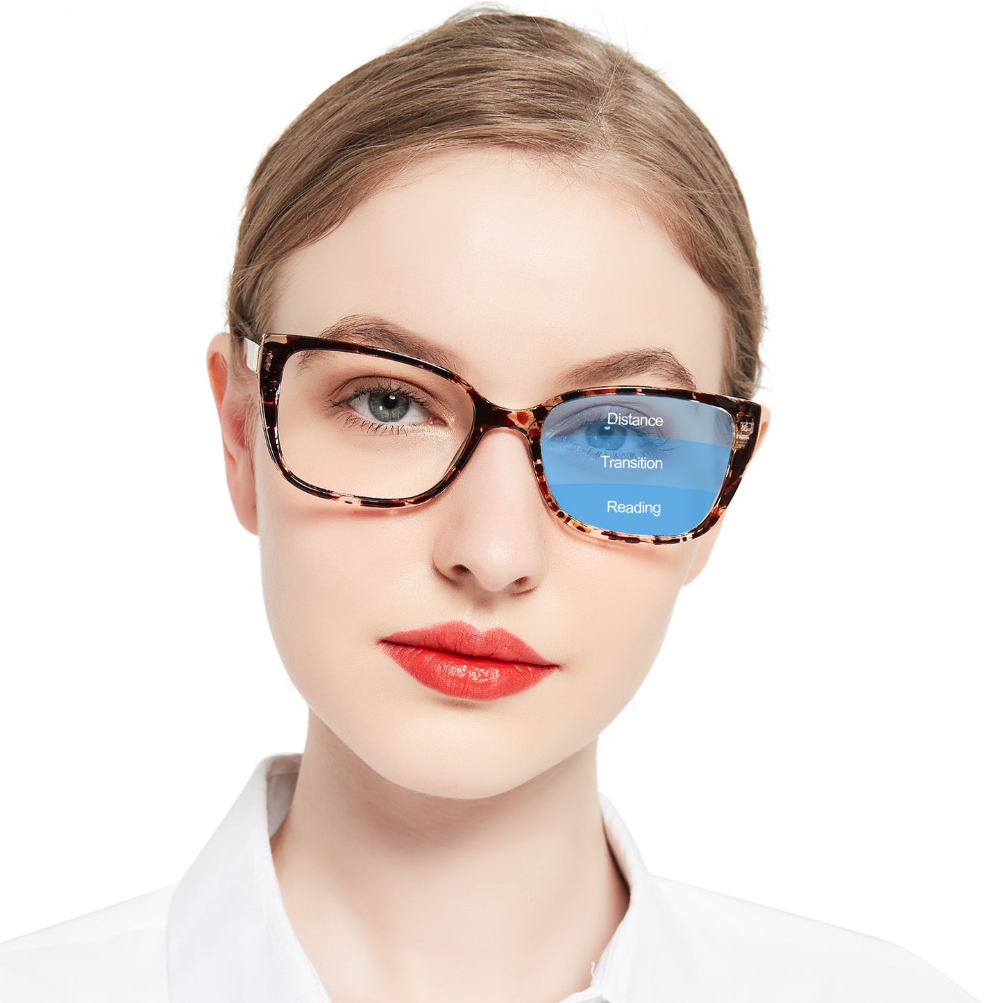 OCCI CHIARI Progressive Bifocal Reading Glasses for Women Transition Multifocal Readers  Blue Blocker OC5117JJ