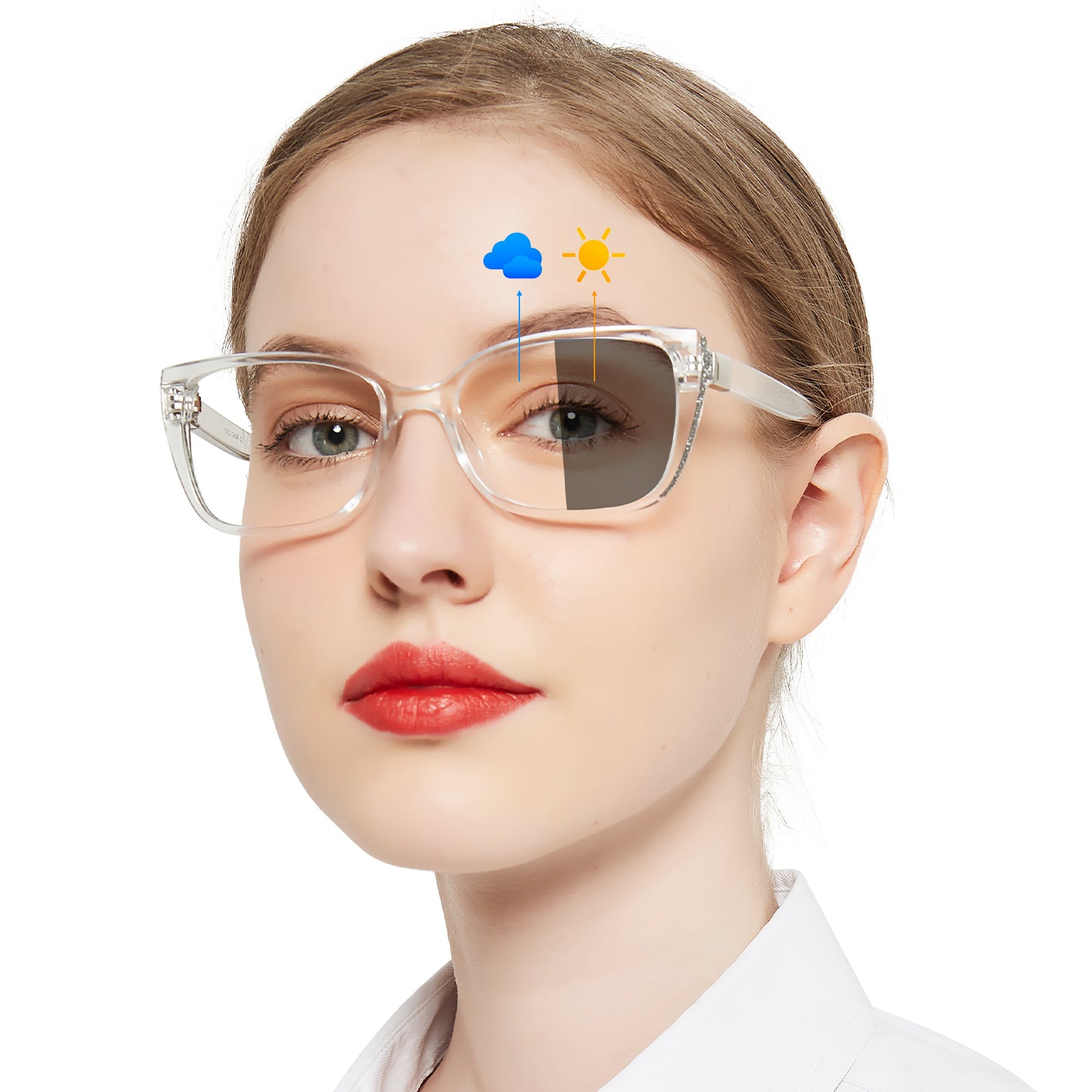 OCCI CHIARI Blue Light Blocking Photochromic Reading Glasses  Large Sunglasses Readers POC5117