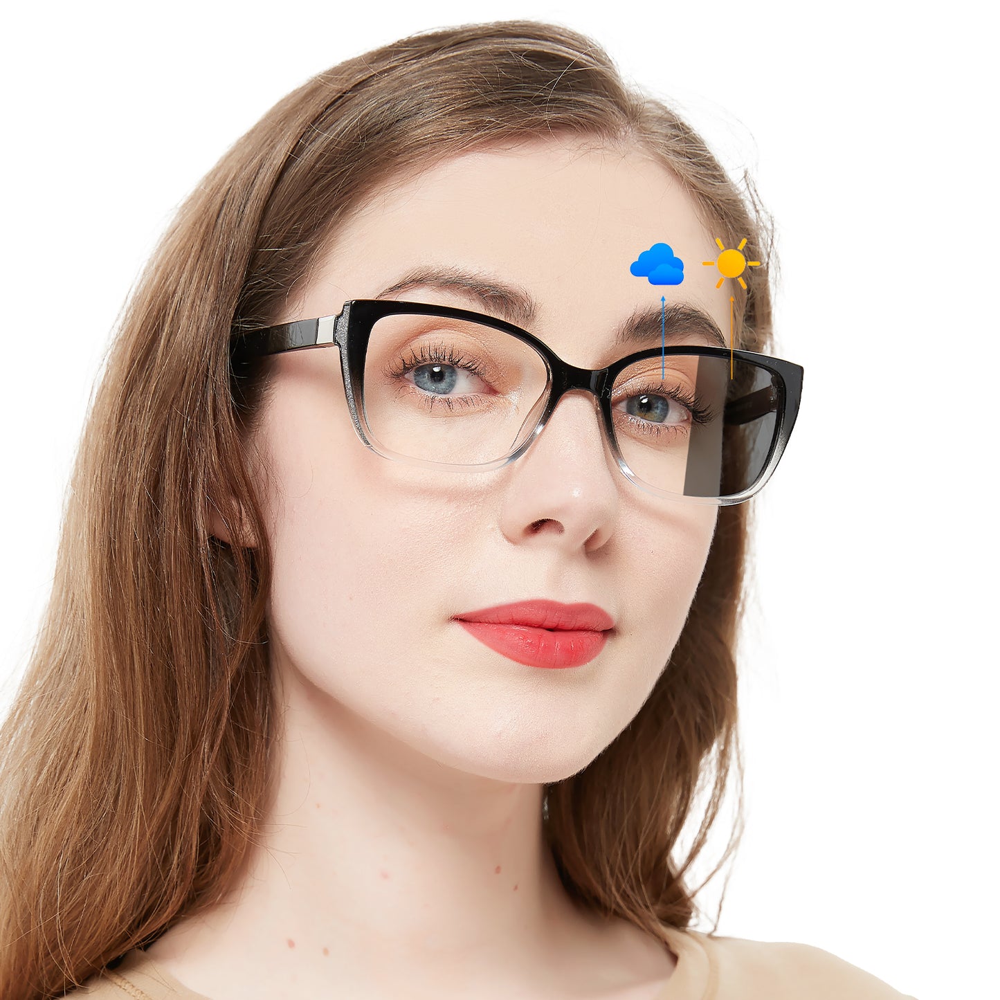 OCCI CHIARI Blue Light Blocking Photochromic Reading Glasses  Large Sunglasses Readers POC5117