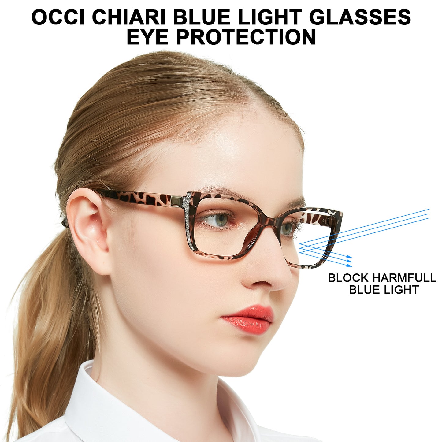 OCCI CHIARI Bifocal Reading Glasses Womens Blue light Blocking Readers OC5117BB