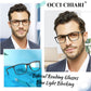 OCCI CHIARI Wide Bifocal Reading Glasses for Men Transition Blue Blocker Readers OC5026BB