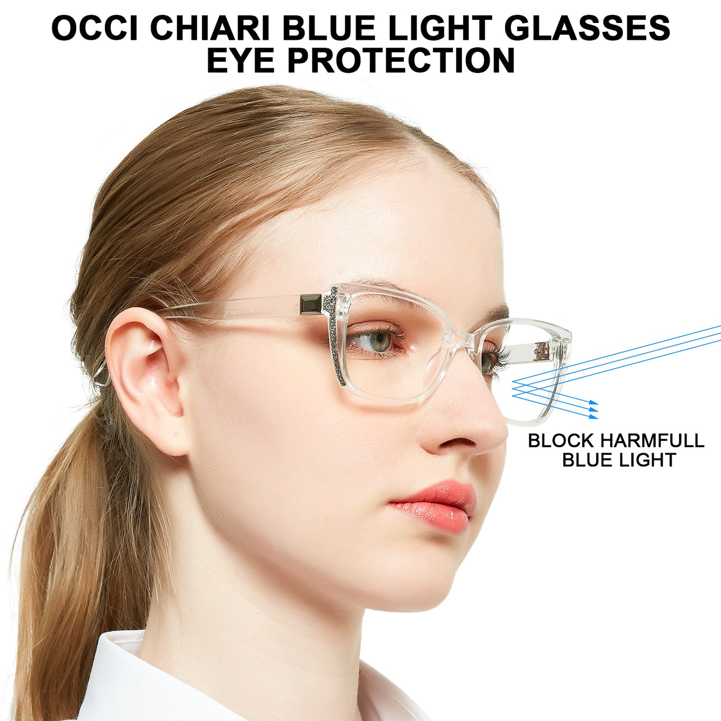 OCCI CHIARI Bifocal Reading Glasses Womens Blue light Blocking Readers OC5117BB