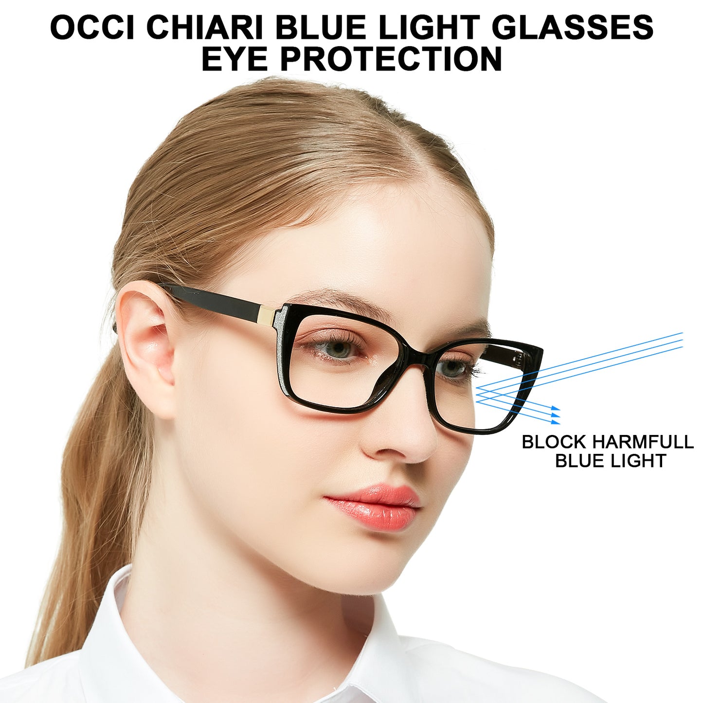 OCCI CHIARI Bifocal Reading Glasses Womens Blue light Blocking Readers OC5117BB