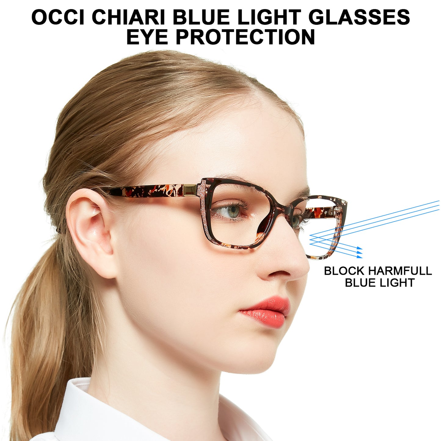 OCCI CHIARI Bifocal Reading Glasses Womens Blue light Blocking Readers OC5117BB