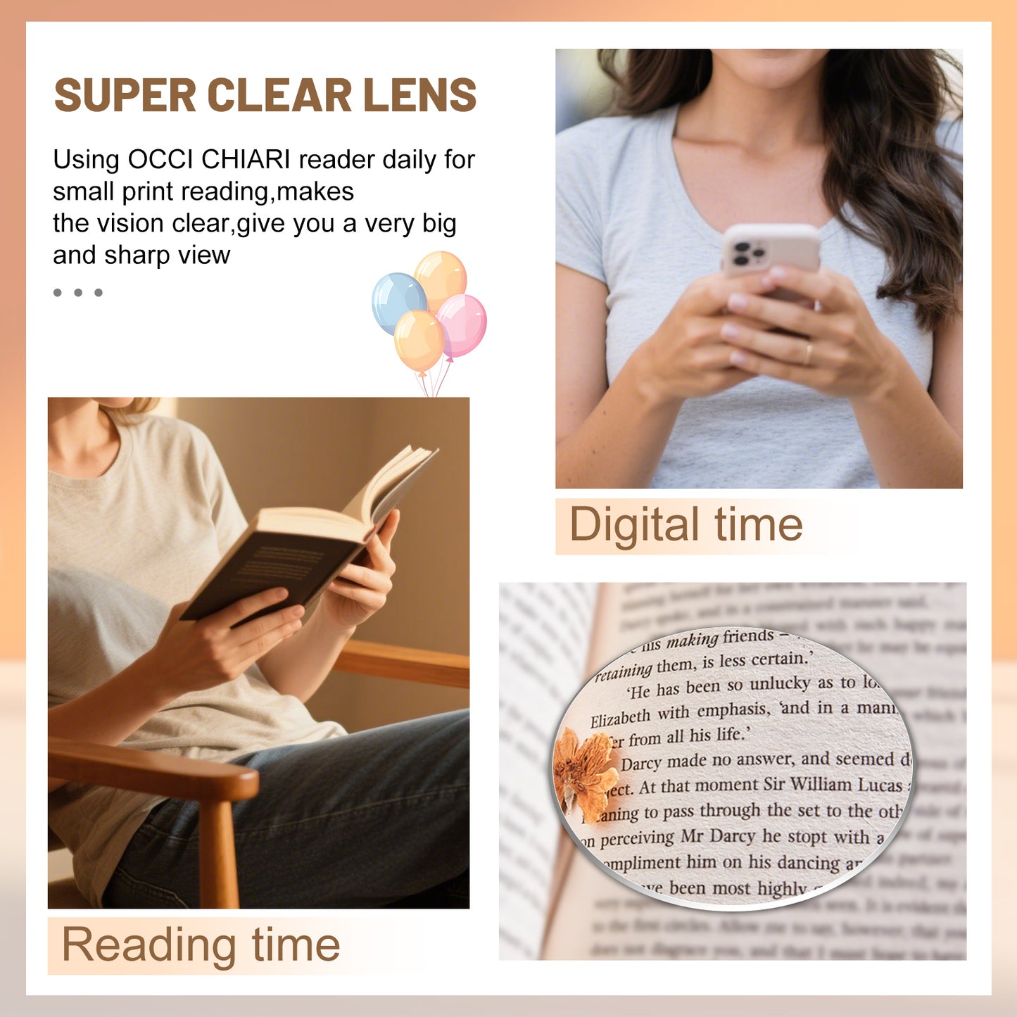 OCCI CHIARI  Reading Glasses Lightweight Round Reader OC5017