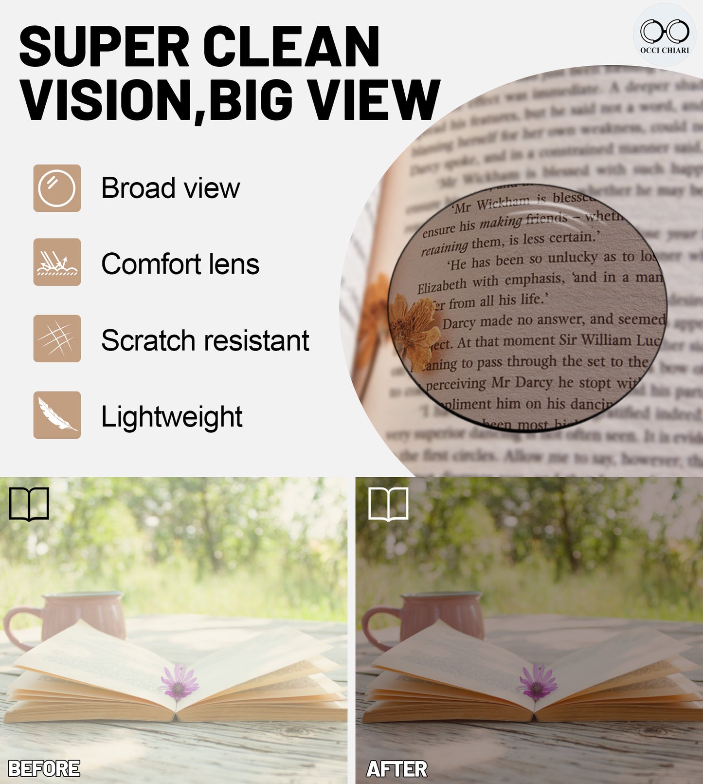 OCCI CHIARI Women Reading Sun Glasses  Sunglasses with Readers Outdoor UV400 OC5117SRB