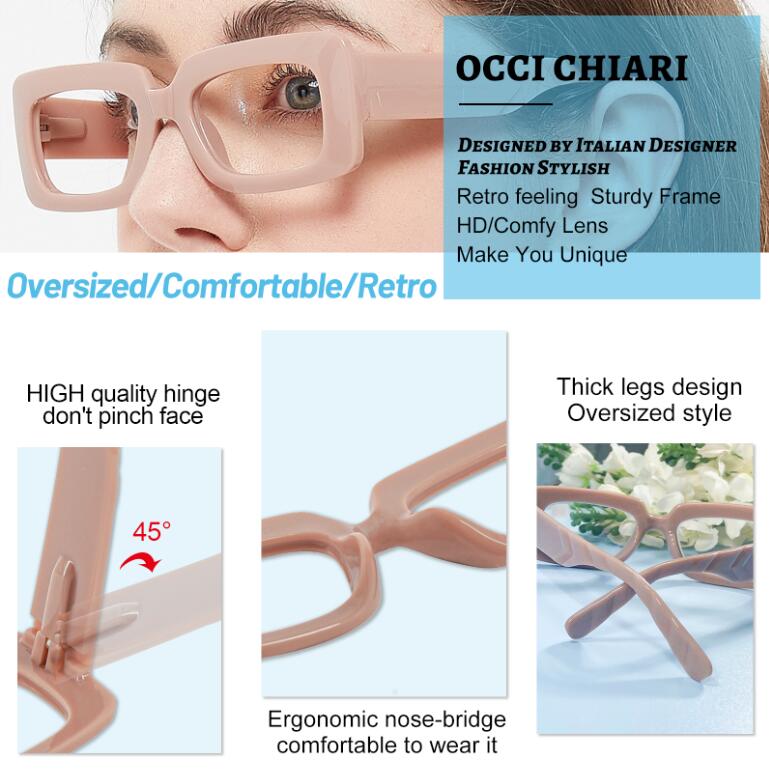 OCCI CHIARI Fashion Reading Glasses for Women Large Readers Heavy Duty Eyeglasses OC5189