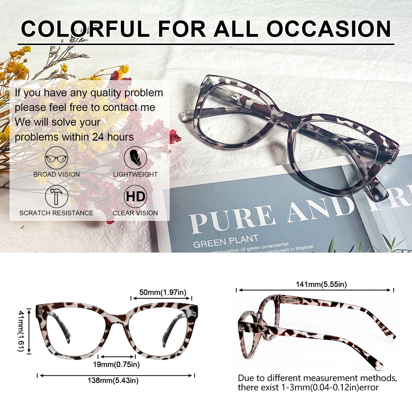 OCCI CHIARI Stylish Reading Glasses for Women Small Frame Readers OC5214