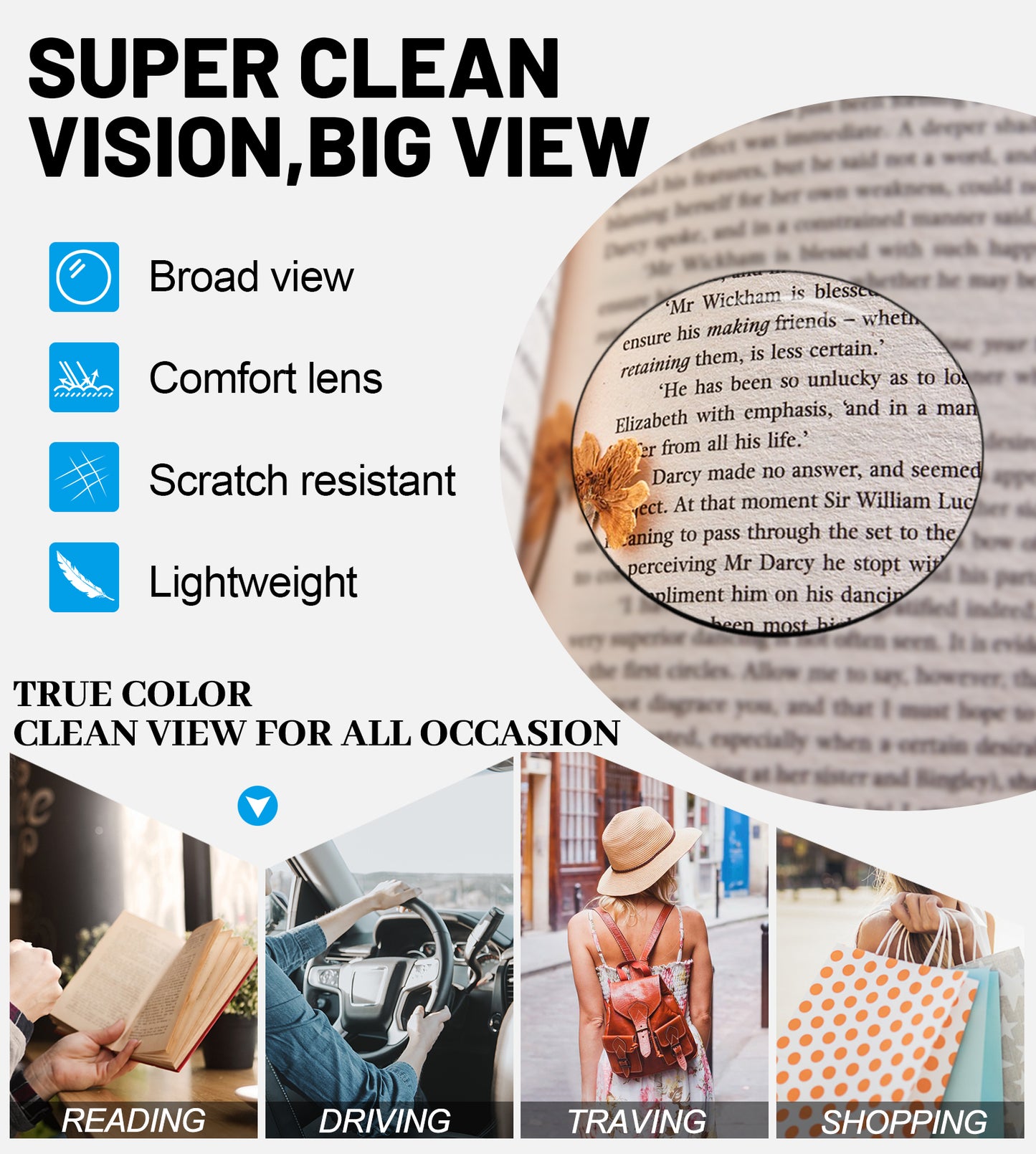 OCCI CHIARI Big Square Reading Glasses Women TR90 Readers OC5026WM